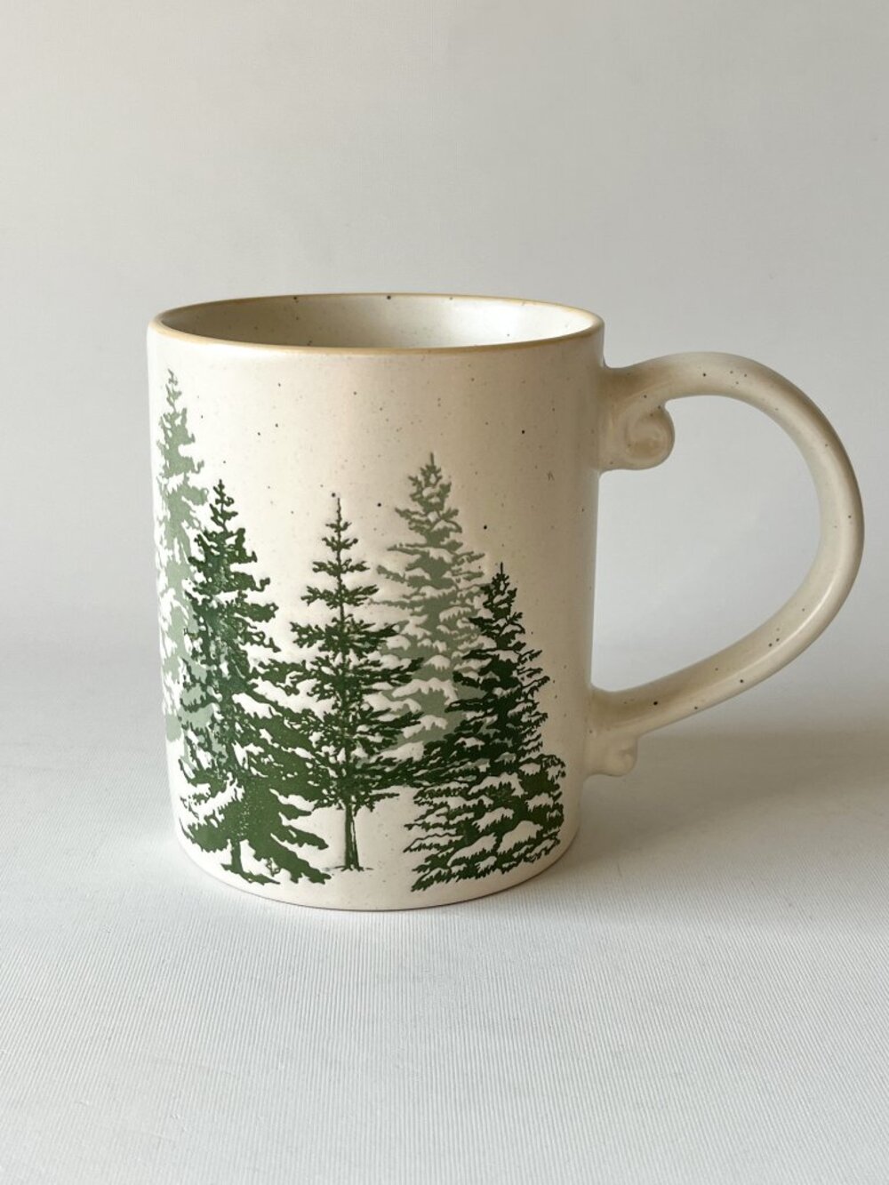 Eli + Ana Mug Evergreen Forest Woods Etched Trees Ceramic 16oz Coffee Tea